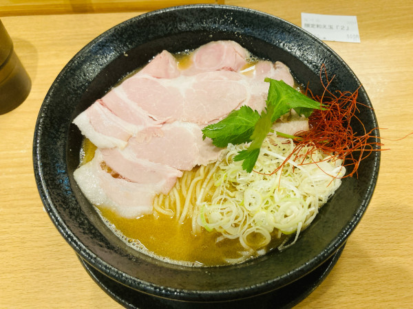 「【限定】濃厚甘エビ蕎麦 牡蠣の和え玉」@麺処 にぼし香の写真