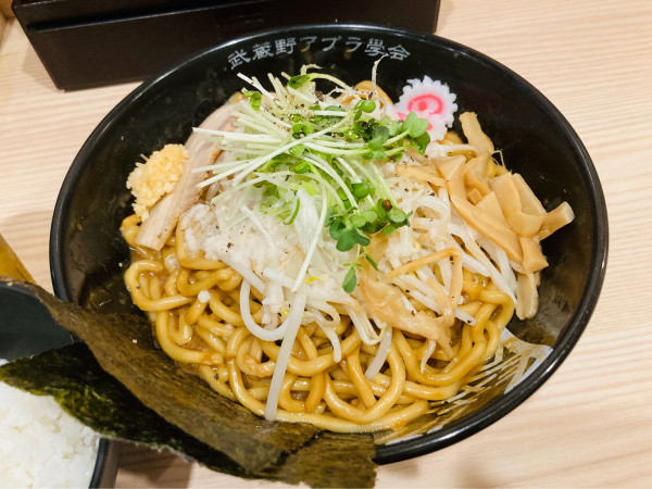 「特濃油そば W盛 無限ライス」@武蔵野アブラ學会 神田店の写真