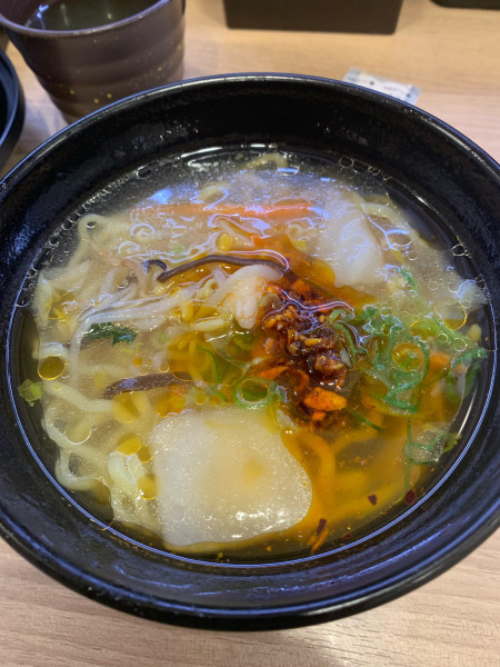 「海鮮あんかけラーメン〜ザク旨ラー油〜(にしぶち飯店監修)」@かっぱ寿司 いわき平店の写真