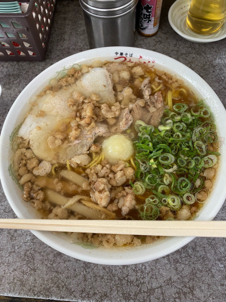 「中華そば大盛脂マシマシニンニクトッピング」@つたふじ 福山支店の写真