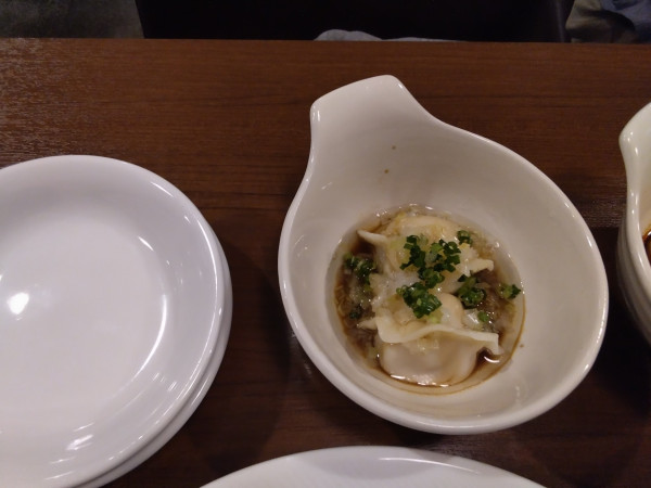 「塩ネギソースの水餃子（2個）（400円）」@神のもてなしの写真