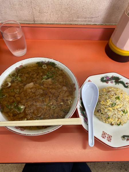 「そばセット麺硬め脂多め」@朱華楼 川口店の写真