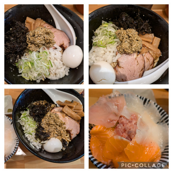 「【限定】牡蠣クリームチーズのまぜそば➕海鮮丼」@らーめん廣澤の写真