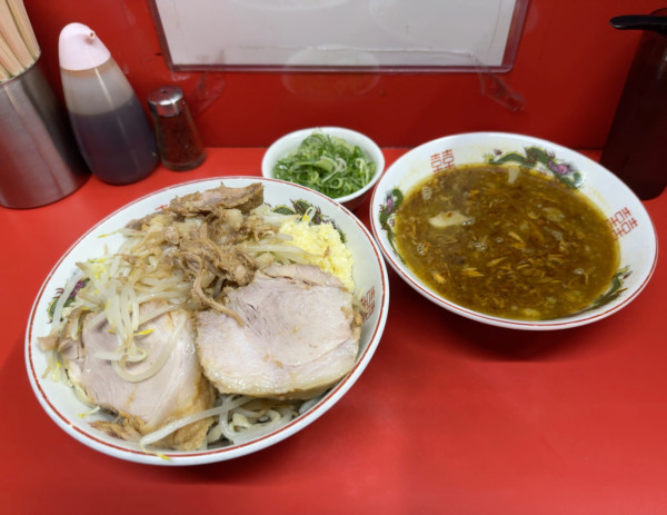 「つけ麺＋カレー＋九条葱」@ラーメン二郎 京都店の写真