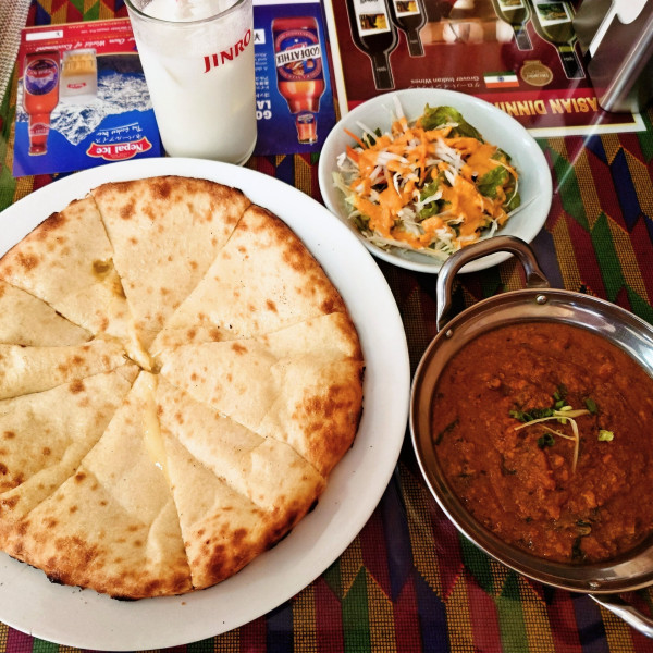 「Ａセット＋チーズナンに変更」@ニューデリの写真