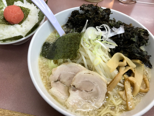 「ハッスルラーメン 海苔明太子飯セット」@ハッスルラーメンホンマ 錦糸町店の写真