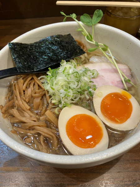 「濃厚中華そば+メンマ+CP味玉（1000円）」@中華そば 西のの写真