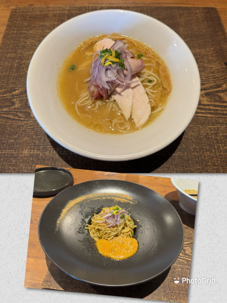 「鶏と水（濃厚）＋替玉（鮟肝のソース）」@蜂と蝶の写真