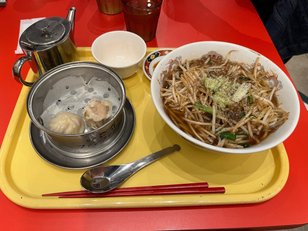 「もやし肉そば➕飲茶セット」@ファンファン飲茶 御殿場プレミアム・アウトレット店の写真