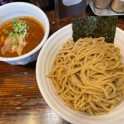 ベジポタ肉増し辛つけ麺、大盛
