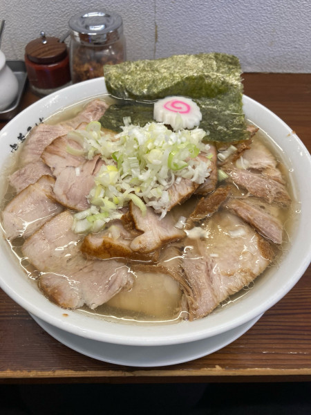 「肉そば（大盛り）＋明太ご飯（ランチサービス）」@中華そば 馥の写真