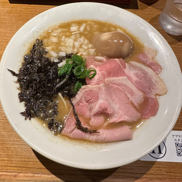 「特製追いサバ節そば+味付替玉　¥1,480?」@荒町商店中華そば ふじやまの写真