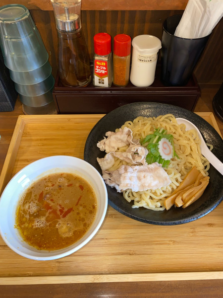 「飛騨結旨豚しゃぶのカレー味噌つけ麺大盛¥1,400円(限定)」@らぁめん 麺彩家の写真