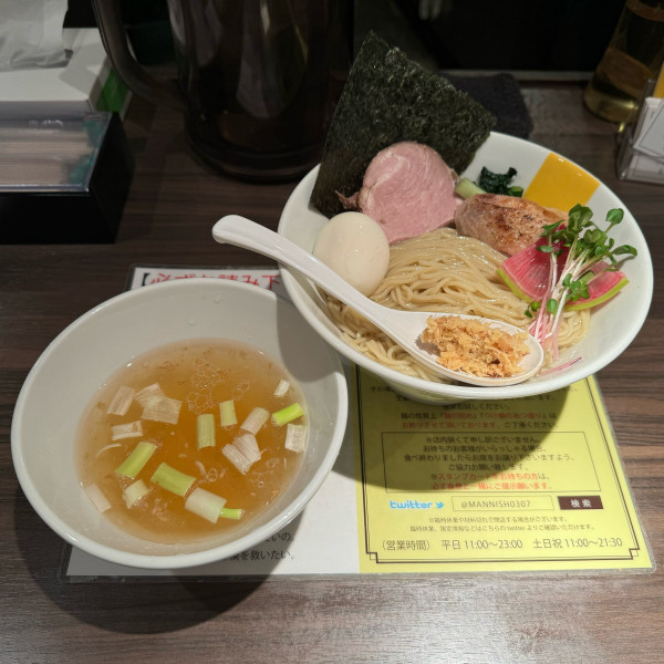 「塩生姜昆布水つけ麺」@塩生姜らー麺専門店MANNISHの写真