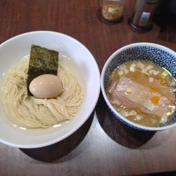 半熟味玉塩昆布水つけ麺¥1150-