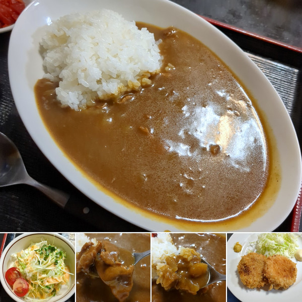 「カレーライス＋メンチカツ＆クリームコロッケ＝1250円」@居酒屋 かわだの写真