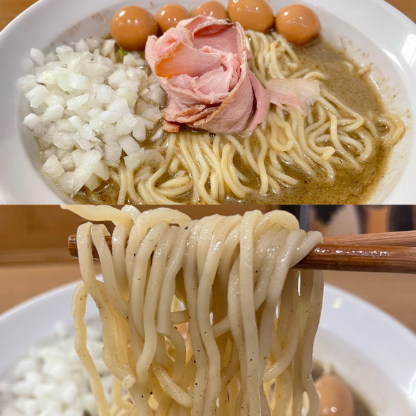 「濃厚煮干蕎麦＋うずらの卵（1400円）」@麺処 にぼし香の写真