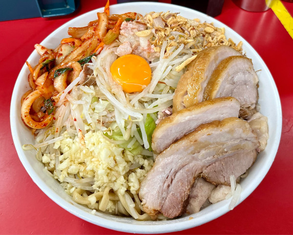「大ラーメン ぶた入り 汁なし SUPERキムチ」@ラーメン二郎 湘南藤沢店の写真