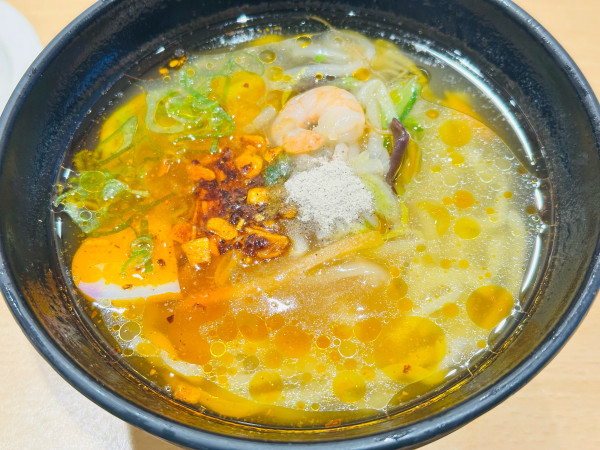 「海鮮あんかけラーメン ザク旨ラー油 620円」@かっぱ寿司 葛飾立石店の写真