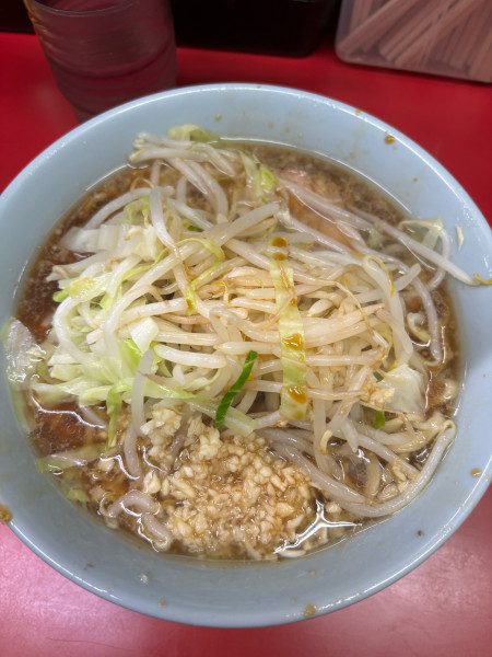 「麺少なめ にんにくからめ」@ラーメン二郎 中山駅前店の写真