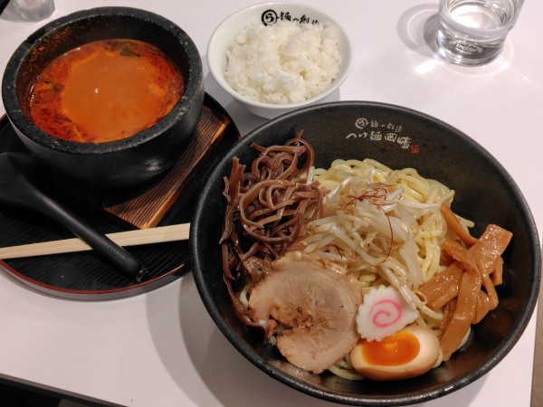 「激辛石焼つけ麺 魔王(上級)·ライス」@ら〜麺の創造 つけ麺岡崎の写真