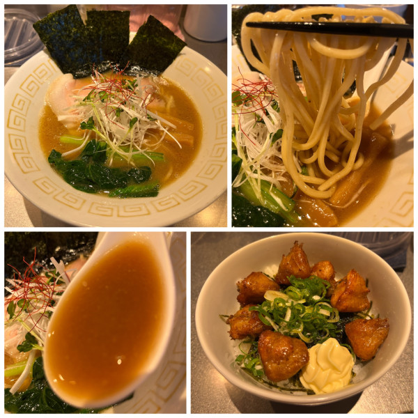 「鶏と煮干しのWスープそば 1200円　ぼんじり丼400円」@麺や くろえもんの写真