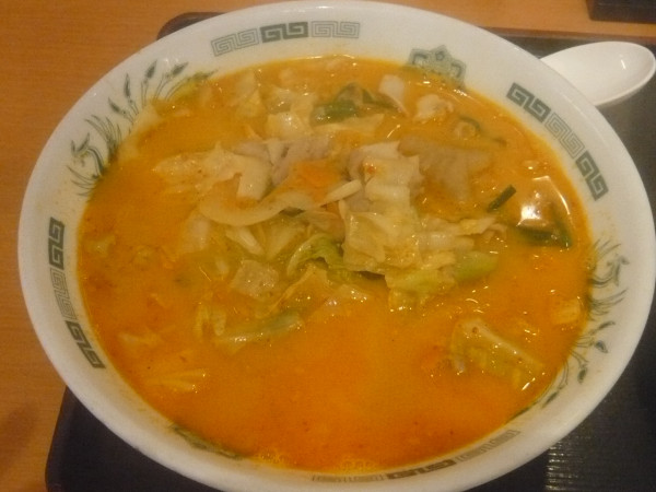 「モツ野菜ラーメン（麺少なめ）」@日高屋 新橋駅前店の写真