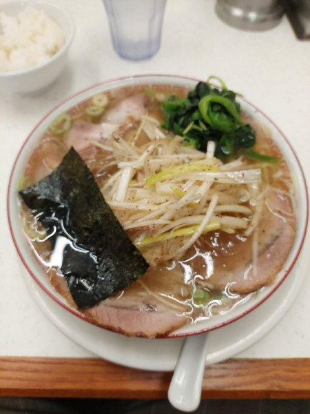 「ネギ中華そば＋レン草＋ライス無料」@マルショーラーメン ヨドバシAkiba店の写真