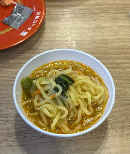 「にしぶち飯店監修 海鮮あんかけラーメン ～ザク旨ラー油～」@かっぱ寿司 市原店の写真