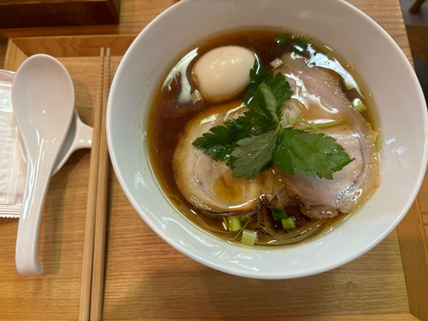 「味玉煮干しラーメン@1050」@鶏と魚の写真