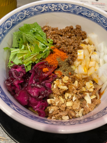 「担担麺と温泉卵とダイブ飯セット¥1,130」@ENISHI 大阪本店の写真