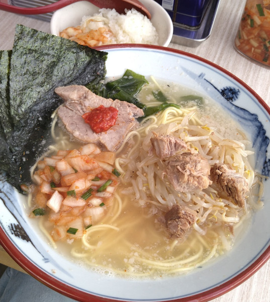 「塩ラーメン+別皿もやし､半ライス」@ラーメンショップ 122号騎西店の写真