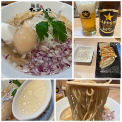 味玉塩らぁ麺600円餃子350円ビール500円