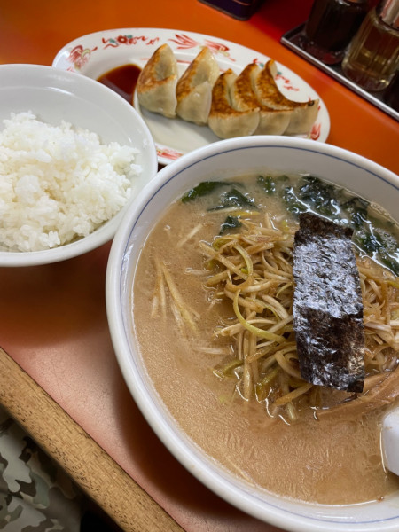 「南蛮ラーメン+餃子+ライス」@ラーメンショップ 一番 釜石野田店の写真