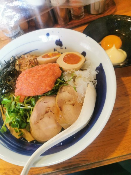 「限定　明太子と白キクラゲのまぜそば」@麺屋 鶏口の写真