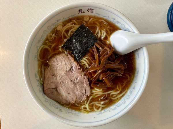 「キリンクラシックラガー 焼売 → メンマラーメン」@中華そば 丸信の写真