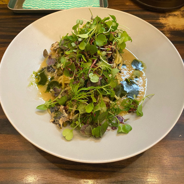 「[限定]イワシとポロネギの和えそば (略式名) ¥2300」@稲荷屋の写真