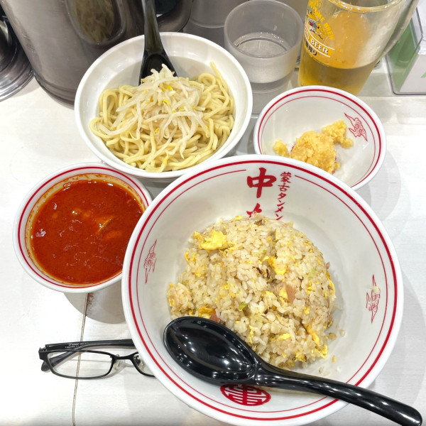 「チャーハン 半ラーメンセット（冷し味噌ラーメン）」@蒙古タンメン 中本 町田店の写真