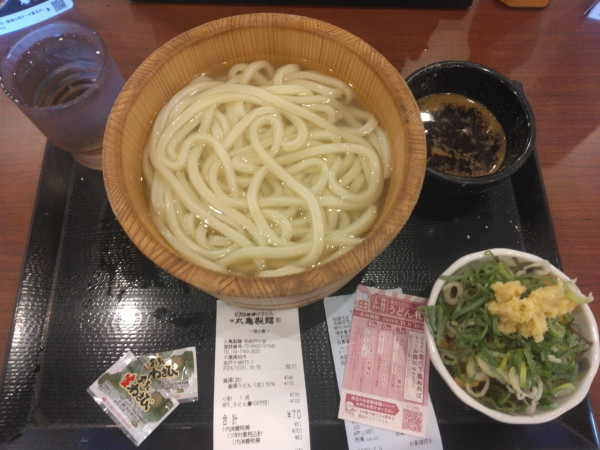 「釜揚げ340円(一日半額更にアンケートクーポン引で70円)」@丸亀製麺 柏名戸ヶ谷店の写真