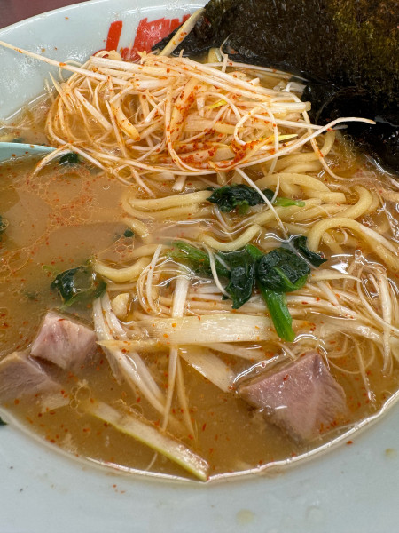 「ネギラーメン　ネギトッピング」@ラーメン山岡家 沼津柿田川店の写真