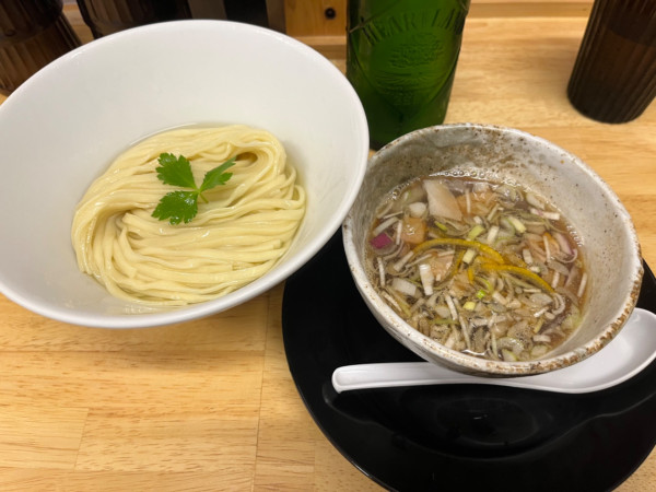 「昆布水つけそば 1000円 瓶ビール600円」@煮干しそば 麺屋 春風の写真