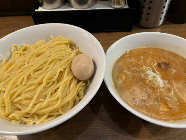「辛味噌つけ麺大盛＋味玉」@味噌麺処 田坂屋の写真