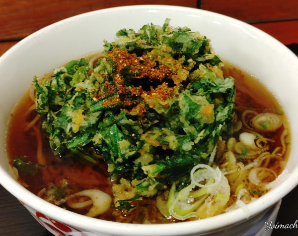 「春菊天そば」@駅そば 八起家 高崎店の写真