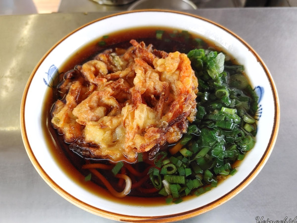 「かき揚げそば（580円）」@桃中軒 沼津駅在来線上りホーム店の写真