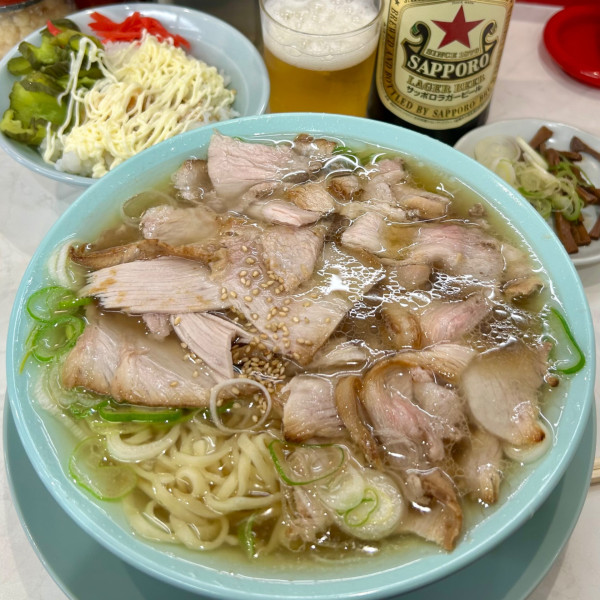 「チャーシュー麺＋無料めし＋瓶ビール」@なぎちゃんラーメン 元住吉店の写真