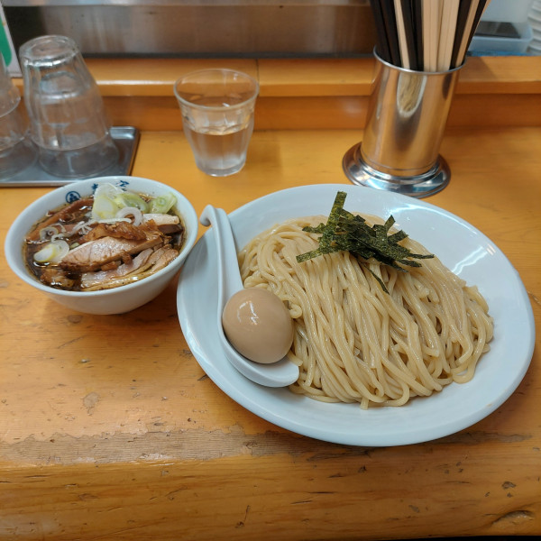 「味玉チャーシュー竹の子つけそば 大盛」@中華そば 喜富の写真