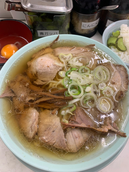 「中華そば＋生卵」@川口トラちゃんラーメンの写真