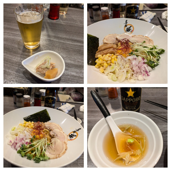 「背脂辛味噌まぜ麺➕瓶ビール」@麺'sBar 堀の写真