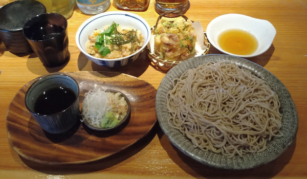 「もりそばセット【昼限定】＋タコ天」@蕎麦酒場 なかむら庵の写真