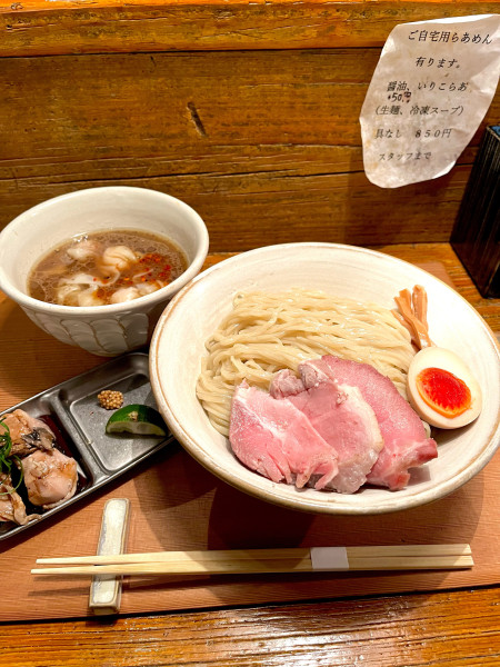 「【限定】マッシュルームのつけ麺 300g ワンタン2P×2」@Homemade Ramen 麦苗の写真